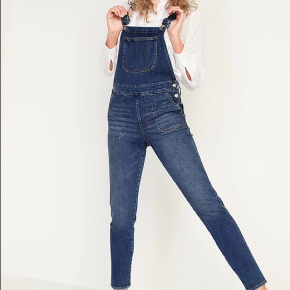 Old Navy O.G. Straight Dark-Wash Jean Overalls